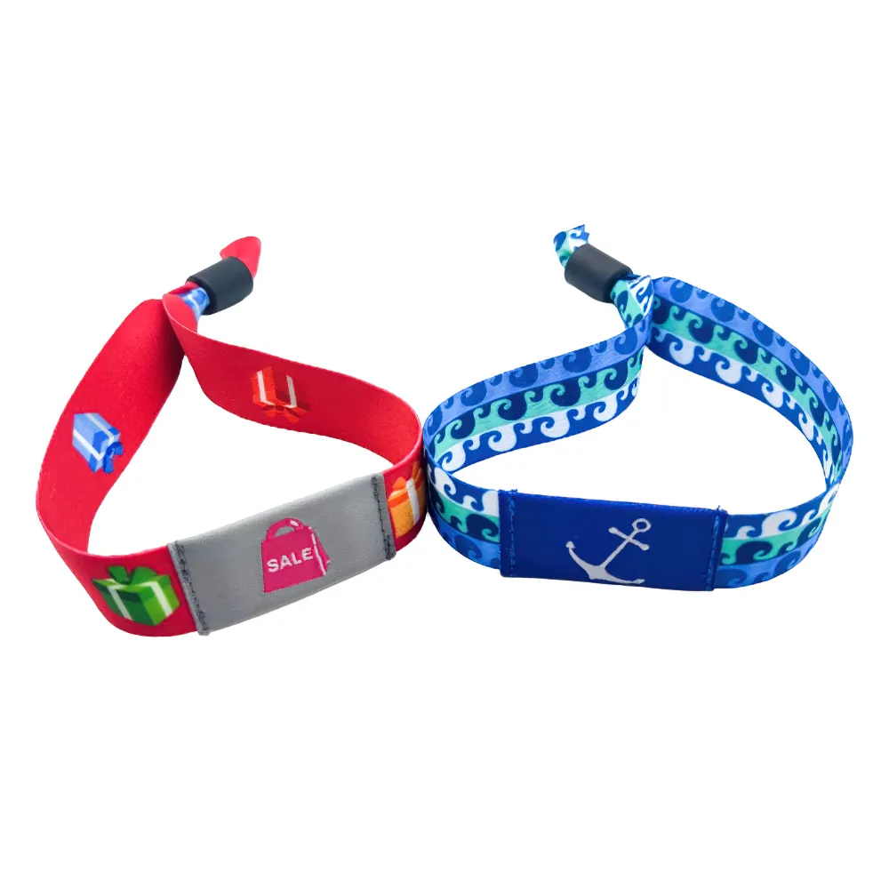 כרטיס פסטיבל בד wristband rfd מותאם אישית ארוג מטלית מחומם בד rfid nfc