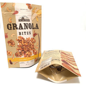 Sachet en papier kraft debout avec fenêtre, doublure en aluminium, fermeture éclair refermable, pour emballage de bonbons, noix, fruits secs, épices, thé - Product Image 5