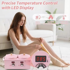 Chauffe-cire double pot pour paraffine avec écran LED, température réglable pour l'épilation, idéal pour salons de beauté et usage domestique - Product Image 3