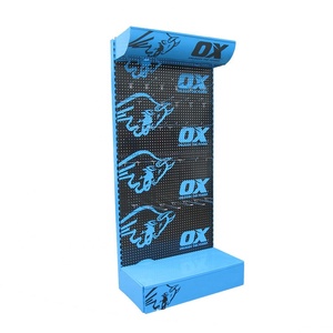 Exhibidores de Pie Personalizados Azules para Tiendas de Ferretería con Diseño de Panel Metálico Perforado para Colgar - Product Image 5