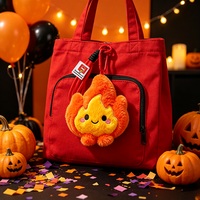 Porte-clés en peluche flamme Kawaii très populaire, pendentif mignon en forme de feu avec cordon pour la décoration de sac à dos