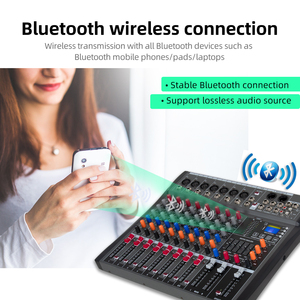 Console de <span class=keywords><strong>mixage</strong></span> <span class=keywords><strong>DJ</strong></span> professionnelle CTM6/8/12 avec fonction d'enregistrement Bluetooth, mixeur audio pour karaoké, scène extérieure et live - Product Image 4