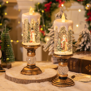 2024 nuove decorazioni natalizie luci <span class=keywords><strong>di</strong></span> candela lanterne <span class=keywords><strong>di</strong></span> <span class=keywords><strong>cristallo</strong></span> SnowmanLights lampada luce notturna - Product Image 3