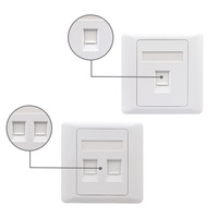 Precio competitivo, salida de pared RJ45 Data UK con Cat 6 Keystone 1 2 puertos 86*86mm tipo placa frontal de red