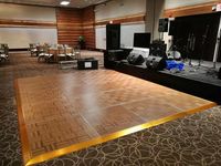 Plancher de danse portable en bois de teck, diamètre 7m, modèle GS, GSDFW, certifié TUV, pour mariages, fêtes, présentoirs en treillis, utilisation intérieure/extérieure