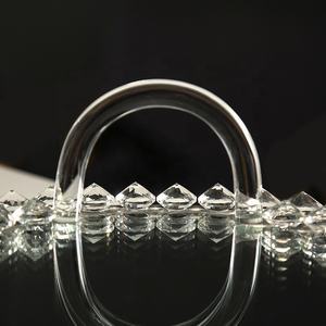 Plateau rond incrusté de diamant en dentelle avec poignées, 10 pièces, miroir en verre transparent, support pour gâteaux, assiette de fruits, vente en gros - Product Image 6