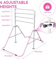 Barre de gymnastique horizontale réglable en hauteur, pliable, équipement de gymnastique intérieur/extérieur, anneaux, barre d'entraînement, salle de sport à domicile pour enfants