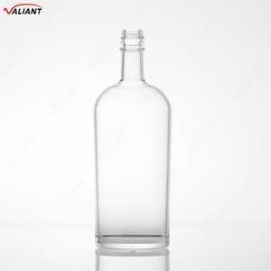 1000ml 850g <span class=keywords><strong>Bouteille</strong></span> d'alcool ronde en verre <span class=keywords><strong>de</strong></span> grande capacité pour whisky Gin <span class=keywords><strong>rhum</strong></span> vodka avec bouchon à vis - Product Image 1