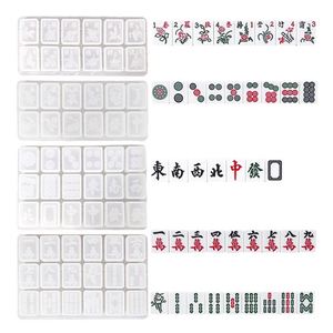 Wholesale Craft <b>Fun</b> Games Adult Diy Toy Silicone Mini Mahjong Resin Tray Mold for Gifts - Product Image 1