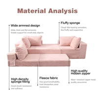 Sofá Modular Inflable Ecológico de Espuma de Alta Densidad para Sala de Estar de Apartamento o Villa de Lujo Minimalista, Multiusos