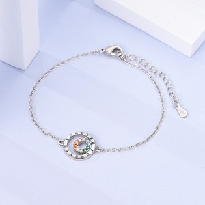 Pulsera de Plata <span class=keywords><strong>925</strong></span> con Moissanita, Diseño de Corona y Pluma Bohemia, Estilo Cristiano, Venta Caliente Transfronteriza - Product Image 3