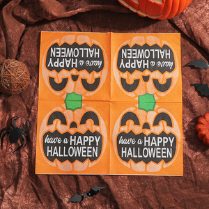 Halloween Printed Paper Napkins 330mm Square Disposable Party Tableware for Festival Celebration - Product Image 2