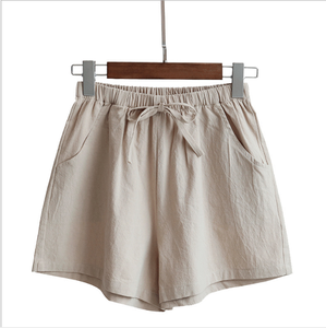 Nuovi pantaloncini Casual in cotone e <span class=keywords><strong>lino</strong></span> a vita alta per abiti estivi da <span class=keywords><strong>donna</strong></span> in 2020 - Product Image 5