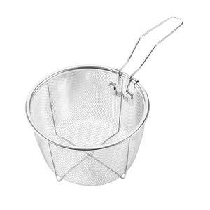 Round Stainless Steel Eco-Friendly Deep Fry Basket French Fries Basket with Folding Handle for Kitchen Tools and Accessories - Product Image 1