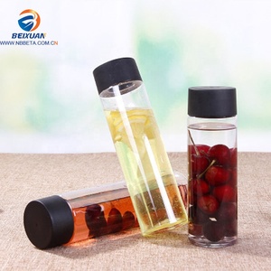 VOSS Style 500ml Round Shape Empty Plastic PET Water Bottle With Plastic Black Cap