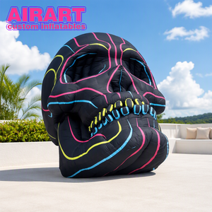 Teschio Gonfiabile Gigante a LED, Scultura Gonfiabile a Forma di Teschio di Zucchero per Decorazioni di Halloween e Giornata dei Morti - Product Image 5