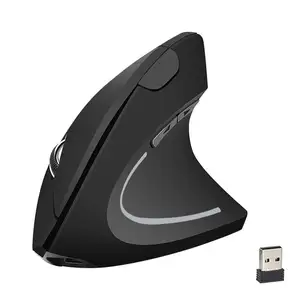 Mouse Vertikal Nirkabel, 2.4G Nirkabel Tangan Kanan Ergonomis 6 Tombol untuk Laptop Desktop Universal
