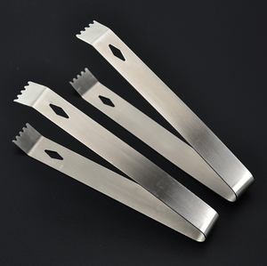 Pince à sucre DFT33 en acier inoxydable SUS 201, forme diamant, avec dents pour blocs de glace - Product Image 4