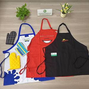 Logotipo personalizado de impresión de sarga de algodón Unisex Babero Cocina Delantales de cocina - Product Image 6