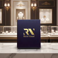 Ensemble de boîtes à bijoux avec miroir LED en cuir PU RZ |   Étui à bijoux de luxe avec logo personnalisé pour collier, bracelet, boucles d'oreilles