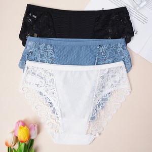 Slip da Donna in Pizzo Romantico Francese, <span class=keywords><strong>Sexy</strong></span>, Premium, Morbidi, Traspiranti, Comodi, Modellanti, a Vita Media, Senza Cuciture, a Triangolo - Product Image 3