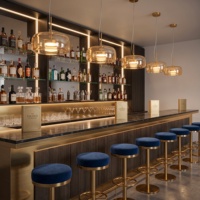 Lampes suspendues en verre ambré pour appartement, éclairage de salle à manger, éclairage de restaurant, lampe d'îlot de cuisine pour villa, livraison directe d'usine