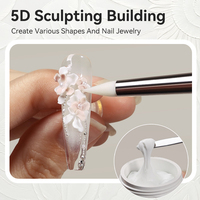 LILYCUTE Marque Privée 8ml Gel de Sculpture 3D Céramique Blanc Antiadhésif Très Façonnable pour Fleurs et Nail Art