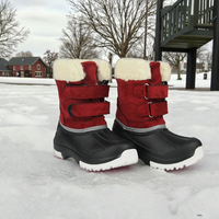Bottes d'hiver en fourrure et daim pour enfants, imperméables, légères, chaudes, en EVA, pour la neige, vente en gros