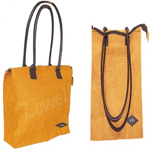 กระเป๋าผ้ากระสอบจู๊ตขนาดเล็ก LOWELLCRAFT เป็นมิตรกับสิ่งแวดล้อม พร้อมหูหิ้วยาว ใช้ซ้ำได้และเป็นมิตรต่อสิ่งแวดล้อม เหมาะสำหรับใส่ของช้อปปิ้ง - Product Image 2