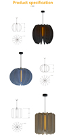 Lampes suspendues acoustiques en feutre pour animaux de compagnie, plafonnier suspendu acoustique absorbant le son