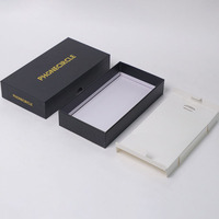 Caja de Regalo Personalizada para Teléfono Celular, Negra, Reacondicionada, Genérica, para iPhone 12/13/16/17, con Logotipo Estampado en Caliente