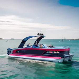 2024 Kinlife DIY Luxury Catamaran Pontoon Boat Commercial Speed Yacht CE Certified Aluminum Hull Outboard Engine Entertainment