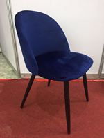 Chaise en velours de mobilier moderne chaise longue rembourrée en velours en tissu bleu marine doux pour salon