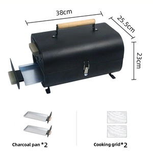 เตาย่างบาร์บีคิวแบบพกพาสแตนเลสสำหรับตั้งแคมป์กลางแจ้งการออกแบบถังน้ำมันถังตั้งแคมป์ดีไซน์แบบพับได้ - Product Image 5