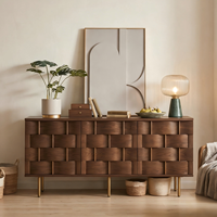 Console d'entrée vintage en bois massif avec rangement pour salon et salle à manger, buffet créatif pour la maison et l'hôtel