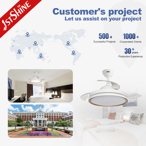 Ventilador de techo LED 1stshine Ventilador de Techo Retráctil con luz RGB de 3 aspas plegables con control remoto - Product Image 5