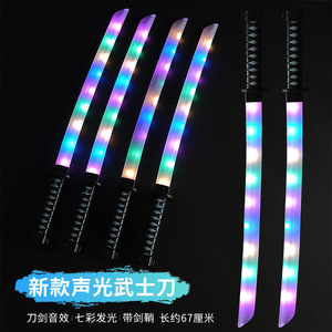 Bâton lumineux pour enfants Vente en gros Jouets Son lumineux Nouveau <span class=keywords><strong>sabre</strong></span> lumineux Katana Jouet épées à bout - Product Image 2