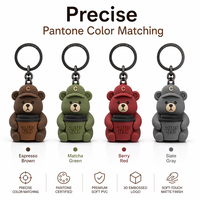 Llavero Personalizado con Logo de Oso Lindo para Té con Leche y Café, Accesorios y Souvenir, Precio Directo de Fábrica
