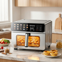 Friteuse à air multifonctionnelle sans huile, grande capacité 8-16L, en acier inoxydable, pour la cuisson domestique, de forme carrée