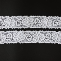 Tissu en dentelle française florale ondulée blanche en polyester, brodé, extensible, respirant, doux et luxueux, idéal pour les sous-vêtements – Meilleure vente