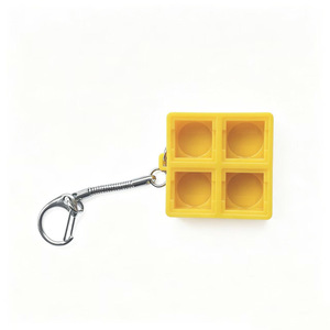 4 <b>Keys</b> <b>Square</b> Shaped Solid Color Matching PC Decompression Button Toy Blank Switch Tester Keychain - Product Image 5