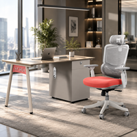 Bureau de travail avec armoire latérale intégrée, panneau MDF E1, bordure en PVC de 2 mm, bureau pour ordinateur pour bureau d'entreprise