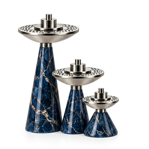 Ornate Floral Cutout Lid <b>Oud</b> Burner with Stable Resin Stand Resin Craft <b>Bakhoor</b> Burner Set of 3 for home decor - Product Image 1