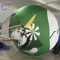 Ballon à air chaud gonflable de 5 mètres PVC et nylon fournitures de fête et d'événement avec lampe à LED modèle de ventilateur publicité gonflable