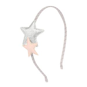 Diademas para bebé con lazo y estrella, banda delgada de color liso ondulado, diadema para niñas, accesorios de moda para el cabello con brillo. - Product Image 4