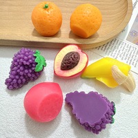 Mini Figuras de Frutas de Resina, Uvas, Plátanos, Naranjas, Melocotones, Adornos para Manualidades, Decoración de Micropaisajes