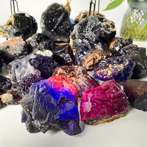 Hoogwaardige zwarte roosfluoriet mineraal specimen groothandel natuurlijke kristallen ruwe stenen voor huisdecoratie premium kristal - Product Image 6