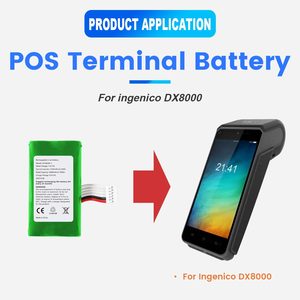 Ingenico DX8000 DX4000 LD18650K-1 LD18650N LD18650M SWLPB POSマシンバッテリー7.2V 3350mAh用リチウムイオン交換バッテリー - Product Image 4