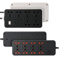 Regleta de Enchufes Universal con Interruptor Principal, 6/8 Tomas de CA + 3 USB-A + 1 Tipo-C, Enchufe EU y UK Opcional, 10A 2500W