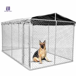 Hayvanlar için çatı büyük boy durumda ile galvanizli köpek kulübesi kullanarak açık.